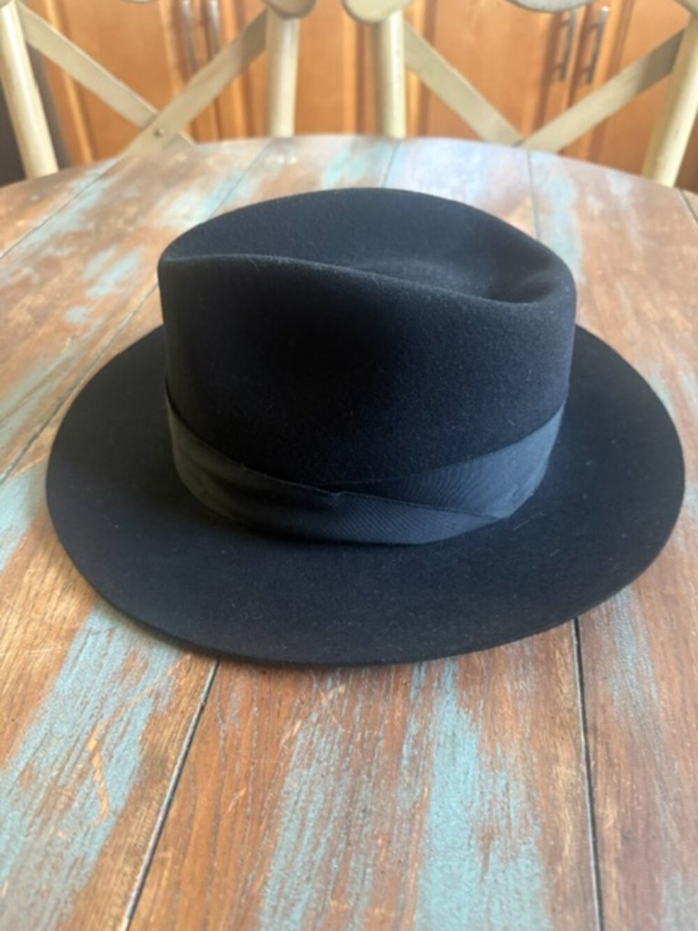 Vintage Mallory by Stetson Black Wool Fedora Hat 1960s - Picture 7 of 9